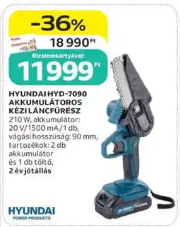 Auchan HYUNDAI HYD-7090 Akkumulátoros Kéziláncfűrész ajánlat