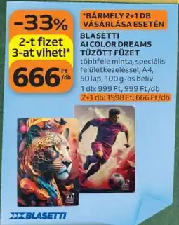 Auchan BLASETTI AI COLOR DREAMS TŰZÖTT FÜZET ajánlat