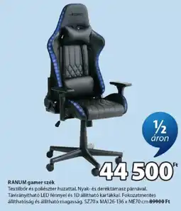 JYSK Legend ranum gamer szék ajánlat
