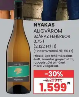 Spar NYAKAS ALIGVÁROM SZÁRAZ FEHÉRBOR ajánlat