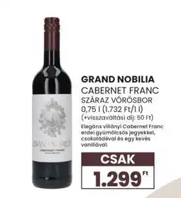 Spar Grand Nobilia Cabernet Franc ajánlat