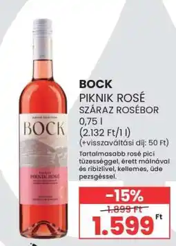 Spar BOCK PIKNIK ROSÉ SZÁRAZ ROSÉBOR ajánlat