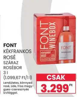 Spar FONT KÉKFRANKOS ROSÉ SZÁRAZ ROSÉBOR ajánlat