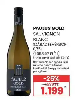 Spar PAULUS GOLD Sauvignon Blanc ajánlat