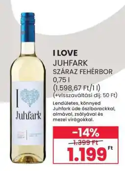 Spar I LOVE JUHFARK SZÁRAZ FEHÉRBOR ajánlat
