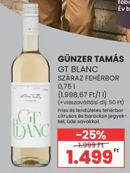Spar Günzer Tamás GT Blanc ajánlat