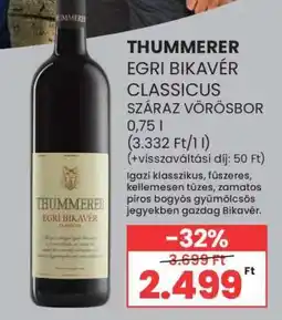 Spar Thummerer Egri Bikavér Classicus ajánlat