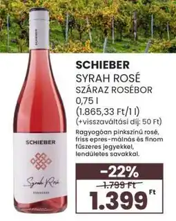 Spar SCHIEBER SYRAH ROSÉ SZÁRAZ ROSÉBOR ajánlat