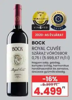 Spar BOCK ROYAL CUVÉE SZÁRAZ VÖRÖSBOR ajánlat