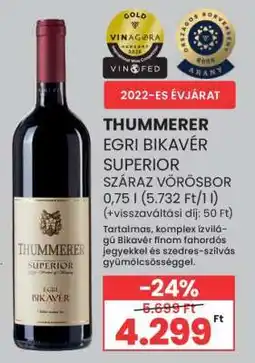 Spar Thummerer Egri Bikavér Superior ajánlat