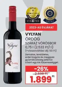 Spar Vylyan Ördög Száraz Vörösbor ajánlat