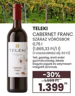 Spar TELEKI CABERNET FRANC ajánlat