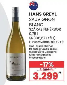 Spar HANS GREYL SAUVIGNON BLANC ajánlat
