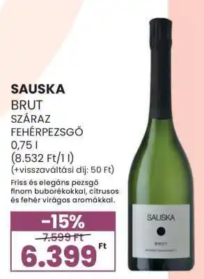 SAUSKA BRUT SZÁRAZ FEHÉRPEZSGŐ
