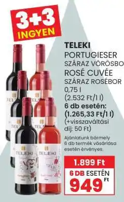 Spar TELEKI PORTUGIESER SZÁRAZ VÖRÖSBOR ROSÉ CUVÉE ajánlat