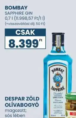 Spar Bombay Sapphire gin ajánlat