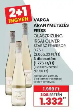 Spar Varga Aranymetszés Friss ajánlat