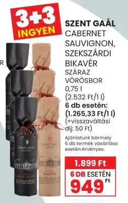 Spar SZENT GAÁL CABERNET SAUVIGNON, SZEKSZÁRDI BIKAVÉR ajánlat