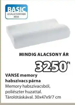 JYSK VANSE memory habszivacs párna ajánlat