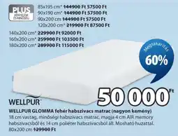 JYSK WELLPUR GLOMMA fehér habszivacs matrac (nagyon kemény) ajánlat