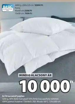 JYSK ALTA kacsatoll paplan ajánlat