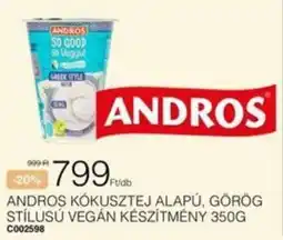 Chef Market Andros kókusztej alapú, görög stílusú vegán készítmény ajánlat