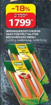 Auchan Wiesbauer Ketchupos vagy Füstölt Sajtos Bécsi Hosszú Virsli ajánlat