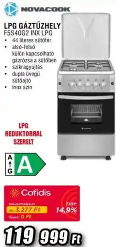 Expert Novacook lpg gáztűzhely ajánlat