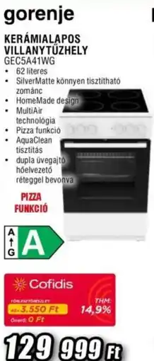 Expert gorenje kerámialapos villanytűzhely gec5a41wg ajánlat