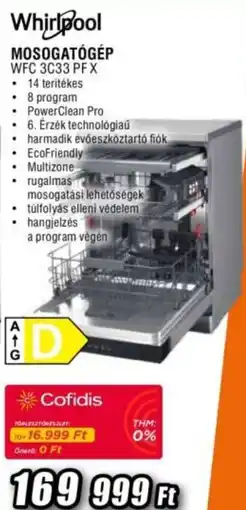 Expert Whirlpool mosogatógép wfc 3c33 pfx ajánlat