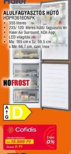 Expert Haier alulfagyasztós hűtő ajánlat