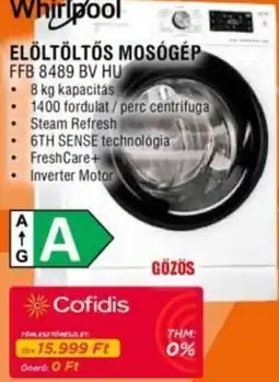 Expert Whirlpool elöltöltős mosógép ajánlat