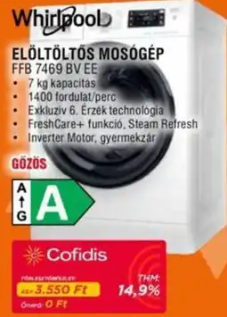 Expert Whirlpool előltöltős mosógép ajánlat