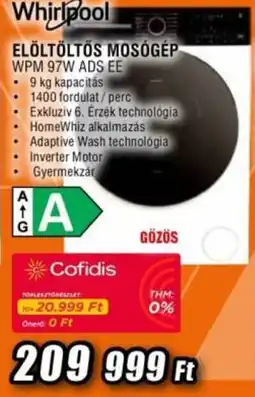 Expert Whirlpool elöltöltős mosógép WPM 97W ADS EE ajánlat