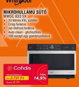 Expert Whirlpool mikrohullámú sütő ajánlat