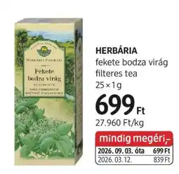 DM HERBÁRIA fekete bodza virág filteres tea ajánlat