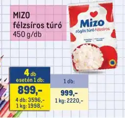 Metro Mizo félzsíros túró ajánlat