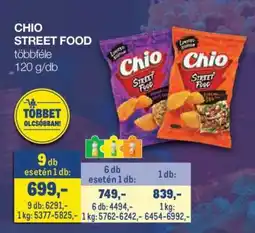 Metro CHIO STREET FOOD ajánlat