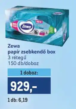 Metro Zewa papír zsebkendő box ajánlat