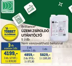 Metro Brilliance ÜZEMI ZSÍROLDÓ UTÁNTÖLTŐ ajánlat