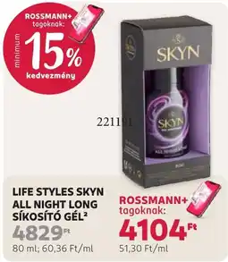 Rossmann Life styles skyn all night long síkosító gél ajánlat