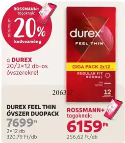 Rossmann Durex feel thin óvszer ajánlat