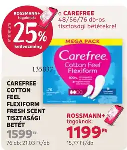 Rossmann Carefree tisztasági betét ajánlat