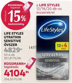 Rossmann LifeStyles ultrathin sensitive óvszer ajánlat