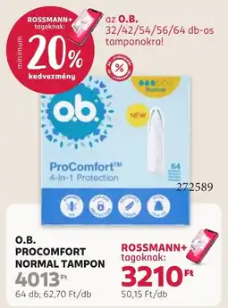 Rossmann O.b. procomfort normal tampon ajánlat