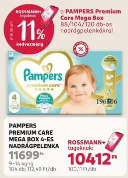 Rossmann pampers premium care mega box 4-es nadrágpelelenka ajánlat