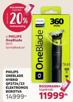 Rossmann philips oneblade hybrid ajánlat