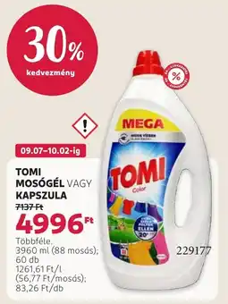 Rossmann Tomi mosógél vagy kapszula ajánlat