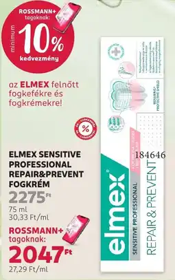 Rossmann elmex sensitive professional repair & prevent fogkrém ajánlat
