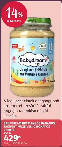 Rossmann Babydream joghurt müzli ajánlat